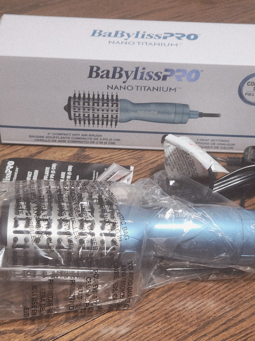 BaByliss Pro Nano Titanium Metallic Blue Compact 2" Hot Air Brush